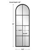 09772 Amiel Black Arch Window Mirror