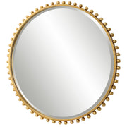 Uttermost Taza Gold Round Decorative Mirror for Bedroom