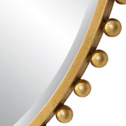 Transitional Gold Wall Mirror – Uttermost Taza 32 Inch Round