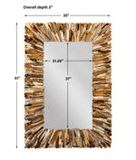 09783 Teak Branch Rectangular Mirror