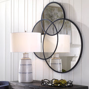 09804 Droplet Black Circle Mirror