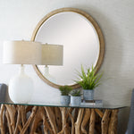 09849 Paradise Round Rattan Mirror