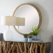 09849 Paradise Round Rattan Mirror