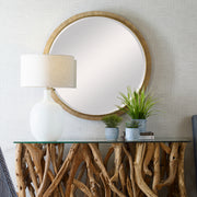 09849 Paradise Round Rattan Mirror
