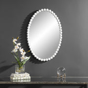 Uttermost 09874 Serna White Oval Mirror