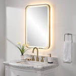 Uttermost 09862 Crofton Lighted Brass Vanity Mirror