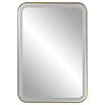 Uttermost 09862 Crofton Lighted Brass Vanity Mirror