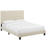 Modway Melanie Queen Tufted Button Upholstered Fabric Platform Bed