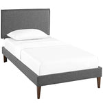 Modway Amaris Twin Fabric Platform Bed with Squared Tapered Legs