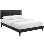 Modway Virginia King Vinyl Platform Bed with Squared Tapered Legs