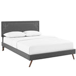 Modway Ruthie Queen Fabric Platform Bed with Round Splayed Legs