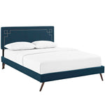 Modway Ruthie King Fabric Platform Bed with Round Splayed Legs