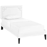 Modway Ruthie Twin Vinyl Platform Bed with Squared Tapered Legs