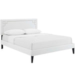Modway Ruthie Queen Vinyl Platform Bed with Squared Tapered Legs