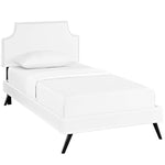 Modway Corene Twin Vinyl Platform Bed with Round Splayed Legs