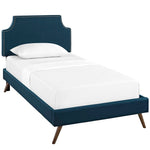 Modway Corene Twin Fabric Platform Bed with Round Splayed Legs