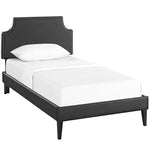 Modway Corene Twin Vinyl Platform Bed with Squared Tapered Legs