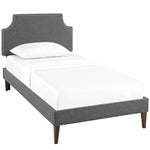 Modway Corene Twin Fabric Platform Bed with Squared Tapered Legs