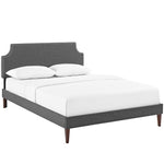Modway Corene King Fabric Platform Bed with Squared Tapered Legs