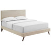 Modway Macie Queen Fabric Platform Bed with Round Splayed Legs