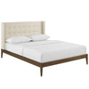 Modway Hadley Queen Wingback Upholstered Polyester Fabric Platform Bed