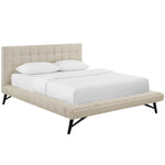 Modway Julia Queen Biscuit Tufted Upholstered Fabric Platform Bed