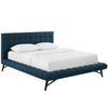 Modway Julia Queen Biscuit Tufted Upholstered Fabric Platform Bed