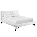 Modway Julia Queen Biscuit Tufted Performance Velvet Platform Bed