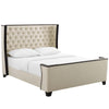 Modway Galia Queen Upholstered Linen Fabric Platform Bed