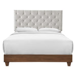 Modway Rhiannon Diamond Tufted Upholstered Fabric Queen Bed