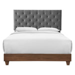 Modway Rhiannon Diamond Tufted Upholstered Fabric Queen Bed