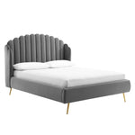 Modway Lana Queen Performance Velvet Wingback Platform Bed