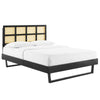 Modway MOD-6369 Sidney Cane and Wood Queen Platform Bed With Angular Legs