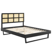 Modway MOD-6369 Sidney Cane and Wood Queen Platform Bed With Angular Legs