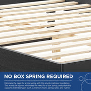 Modway MOD-6369 Sidney Cane and Wood Queen Platform Bed With Angular Legs