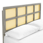 Modway MOD-6369 Sidney Cane and Wood Queen Platform Bed With Angular Legs