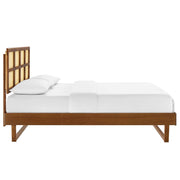 Modway MOD-6369 Sidney Cane and Wood Queen Platform Bed With Angular Legs