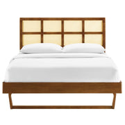 Modway MOD-6369 Sidney Cane and Wood Queen Platform Bed With Angular Legs