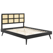 Modway MOD-6374 Sidney Cane and Wood Full Platform Bed With Splayed Legs