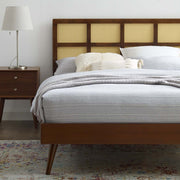 Modway MOD-6374 Sidney Cane and Wood Full Platform Bed With Splayed Legs