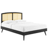 Modway MOD-6376 Sierra Cane and Wood Queen Platform Bed With Splayed Legs