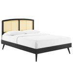 Modway MOD-6376 Sierra Cane and Wood Queen Platform Bed With Splayed Legs