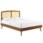 Modway MOD-6376 Sierra Cane and Wood Queen Platform Bed With Splayed Legs
