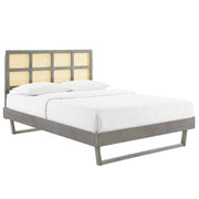 Modway MOD-6377 Sidney Cane and Wood King Platform Bed With Angular Legs