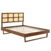 Modway MOD-6377 Sidney Cane and Wood King Platform Bed With Angular Legs