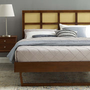 Modway MOD-6377 Sidney Cane and Wood King Platform Bed With Angular Legs