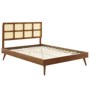 Modway MOD-6694 Sidney Cane and Wood King Platform Bed With Splayed Legs