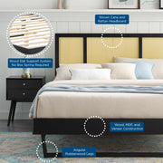 Modway MOD-6695 Kelsea Cane and Wood Full Platform Bed With Angular Legs