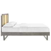 Modway MOD-6695 Kelsea Cane and Wood Full Platform Bed With Angular Legs