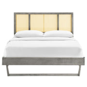 Modway MOD-6695 Kelsea Cane and Wood Full Platform Bed With Angular Legs